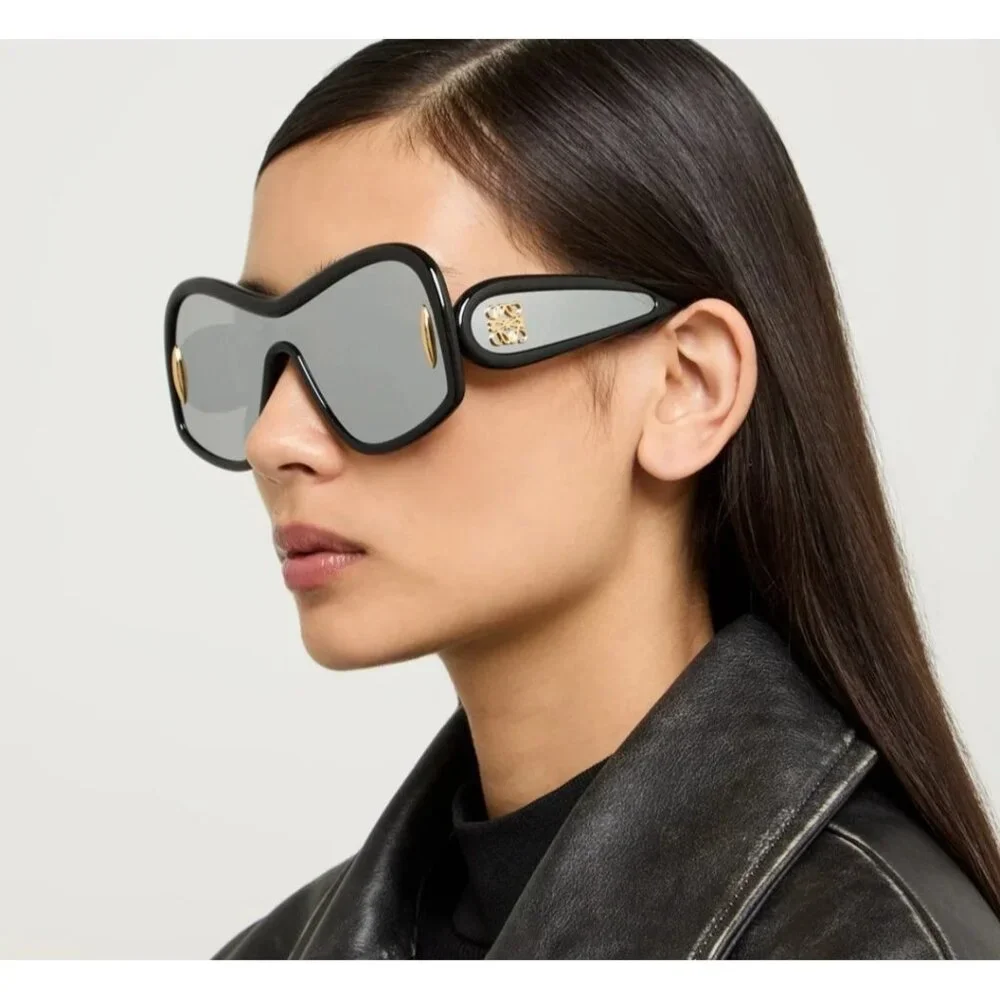 NEW LOEWE LW40131I 01C, SILVER BLACK UNISEX SUNGLASSES LOEWE